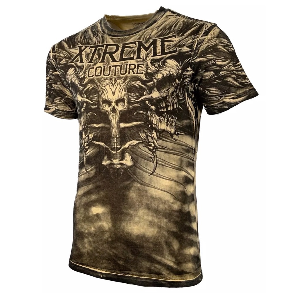 Xtreme Couture by Affliction Men's T-Shirt CHARRED REMAINS Biker Skull S-5XL